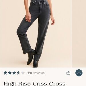 Agolde High-Rise Criss Cross Black Jeans